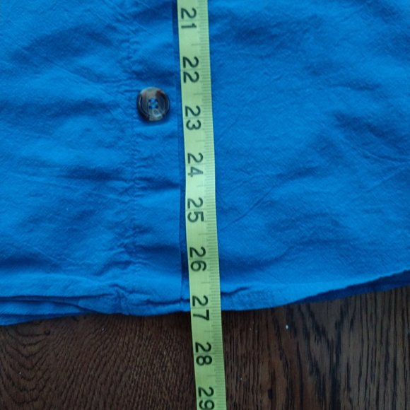 Blue Button Front Skirt - Picture 6 of 7